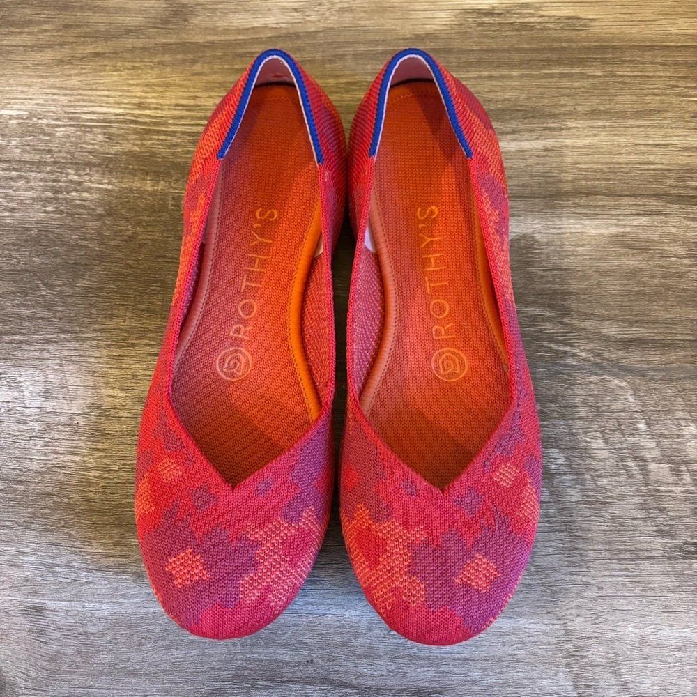Rothy's The Flat Red Botanicamo Retired Size 6 - Picture 3 of 11